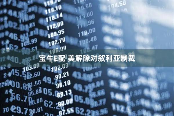 宝牛E配 美解除对叙利亚制裁