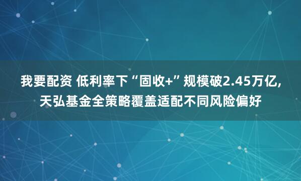 我要配资 低利率下“固收+”规模破2.45万亿,天弘基金全策略覆盖适配不同风险偏好
